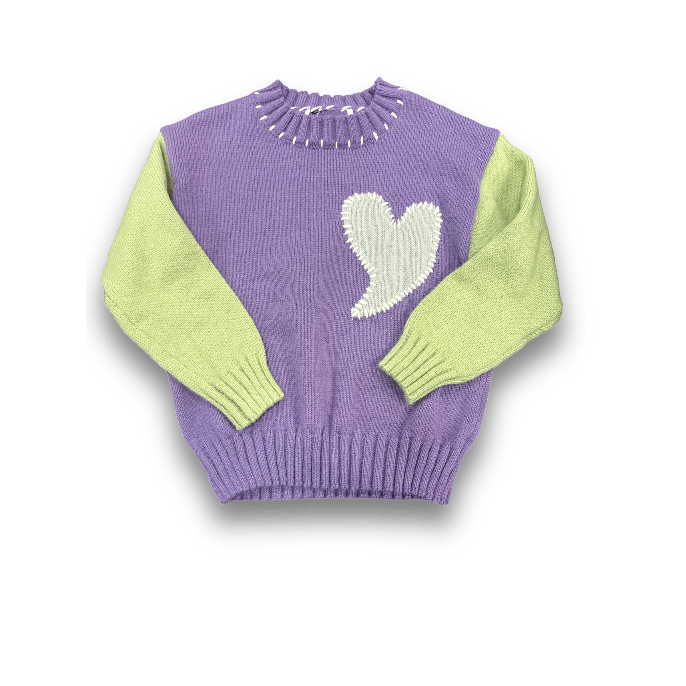 aria kai Stitched heart Colorblock Sweater