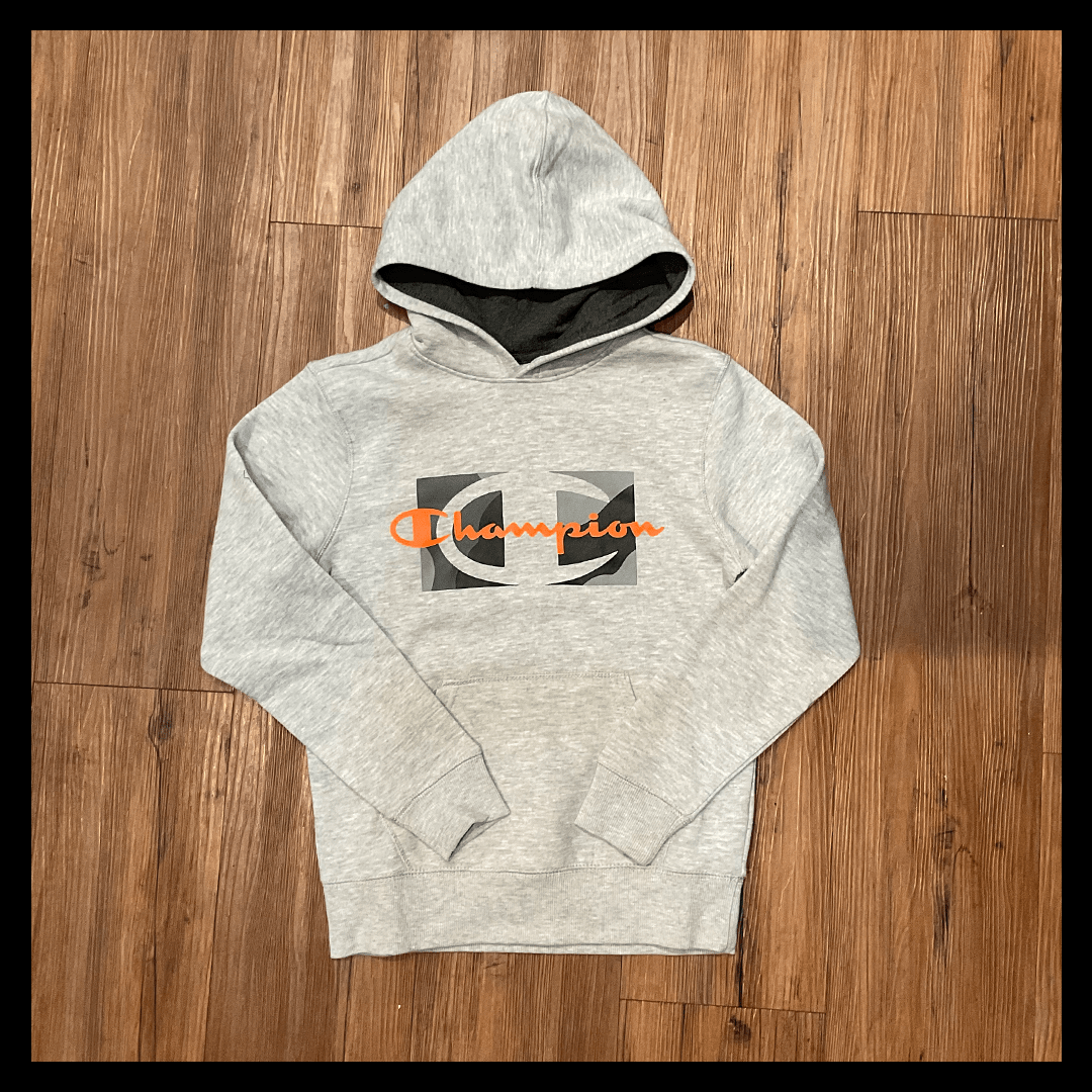 aria kai Youth Gray collage champion pullover