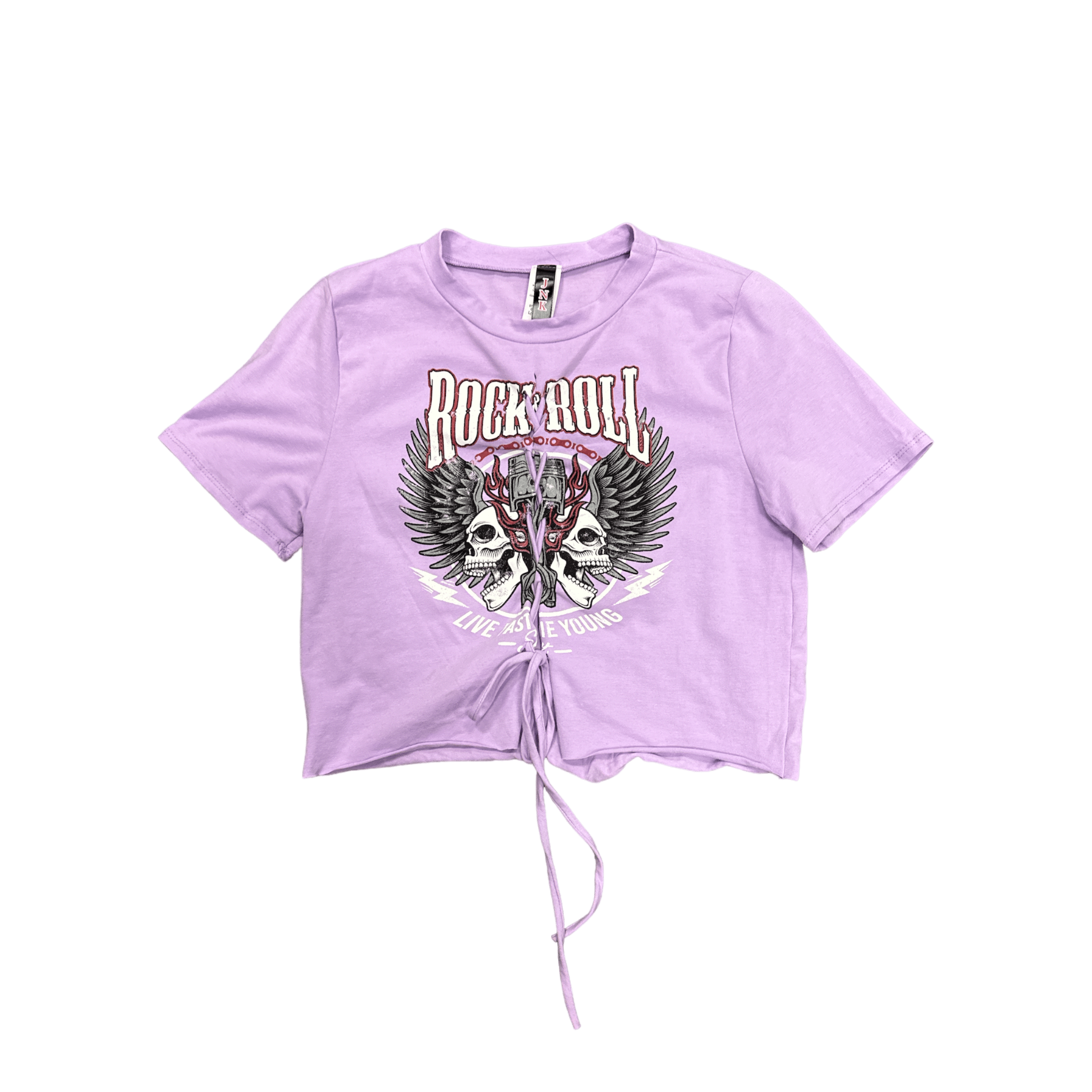 JNk T SHIRT Lavender Rock-n-roll crop shirt