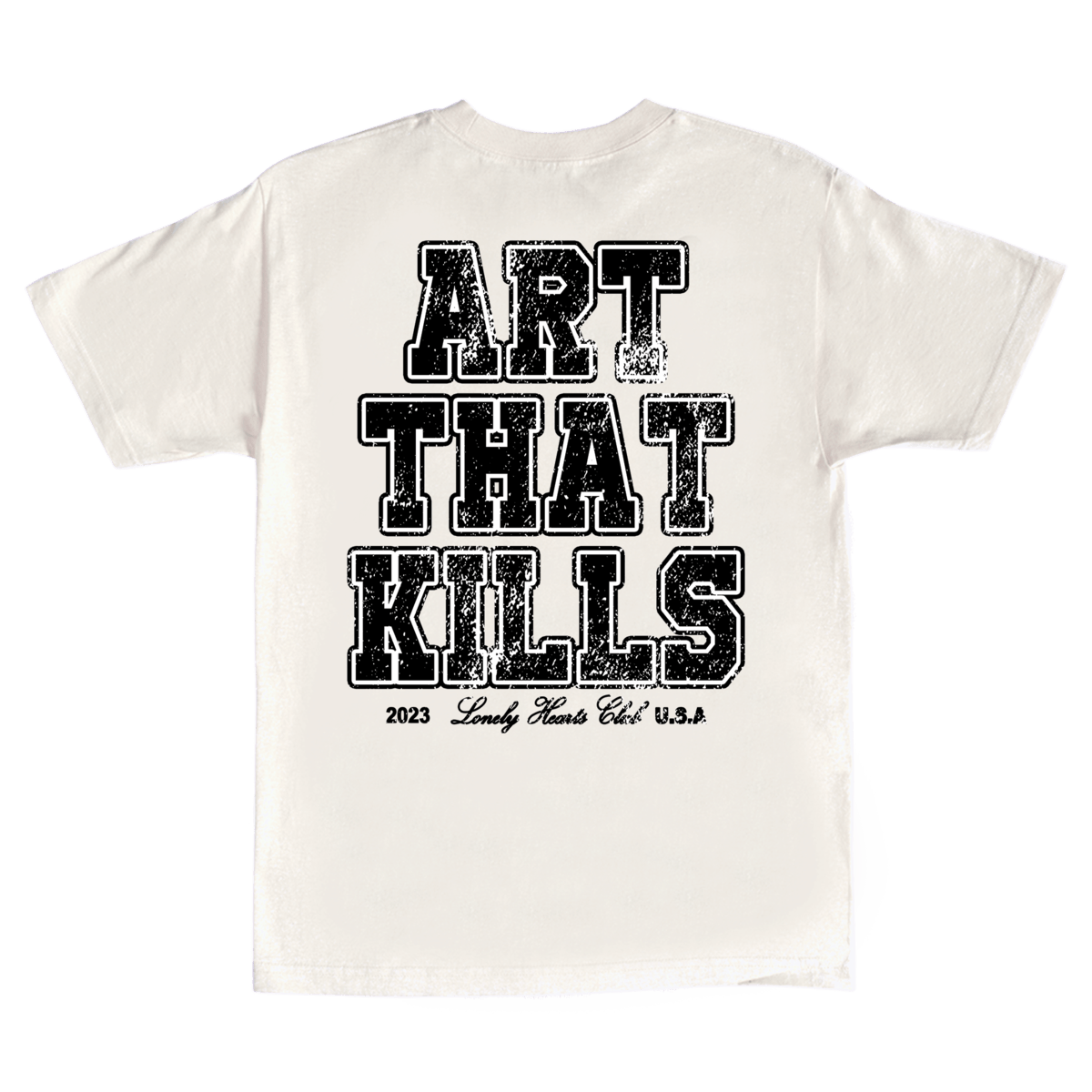 LONLY HEARTS T SHIRT Beige Art That Kills T-Shirt