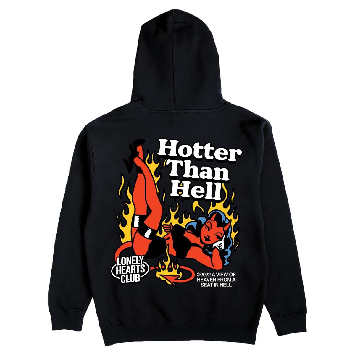 LONLY HEARTS T SHIRT Black Hotter than Hell Hoodie