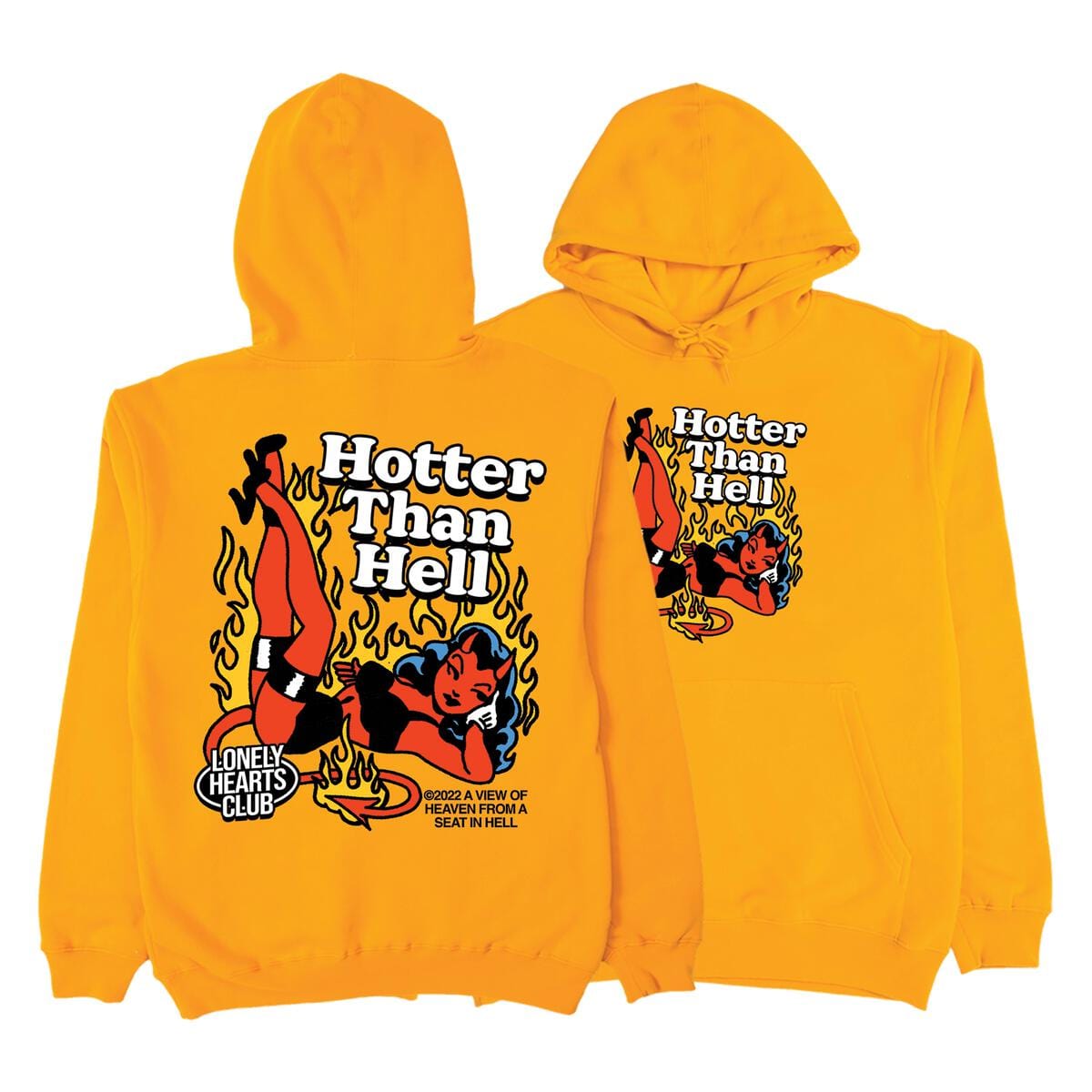 LONLY HEARTS T SHIRT S / gold Gold Hotter than Hell Hoodie