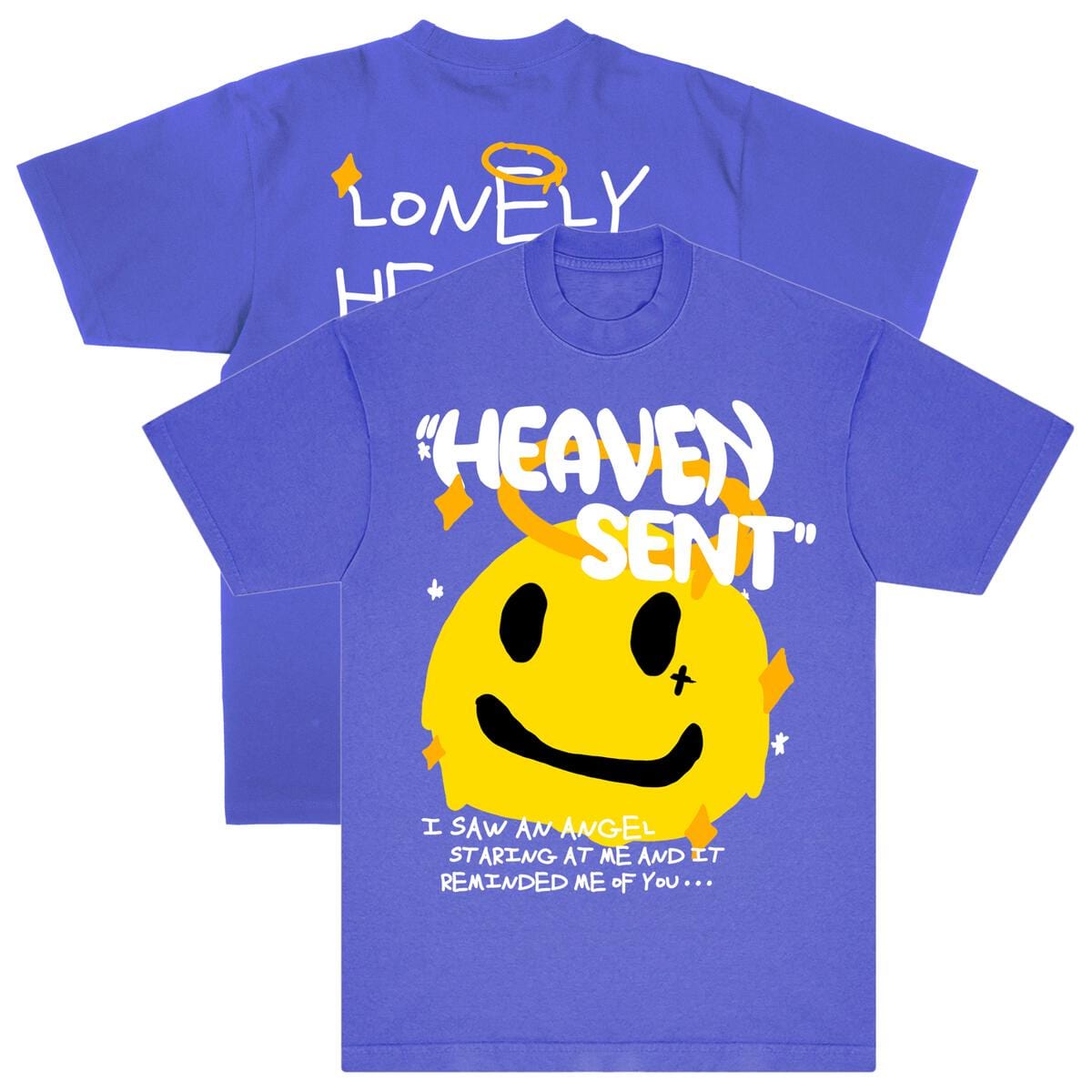 LONLY HEARTS T SHIRT S / neon purple Heaven sent T-shirt