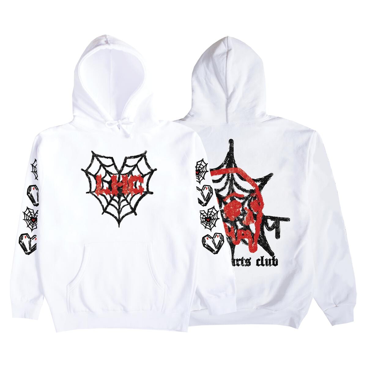 LONLY HEARTS T SHIRT S / white Web of Lies Hoodie