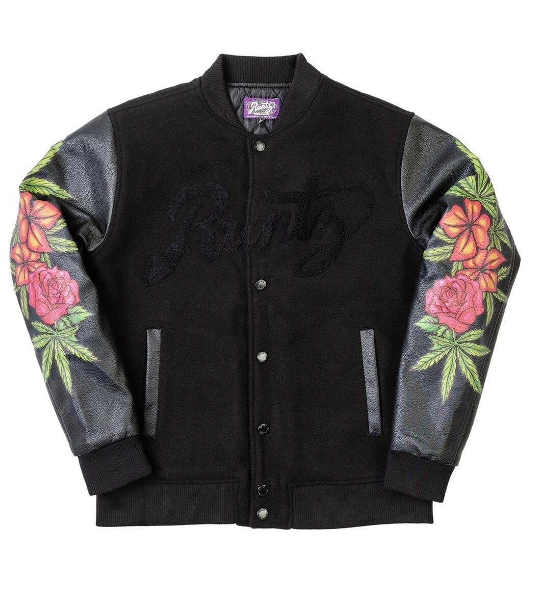 Mastermind315 S Black Floral runtz  varsity jacket