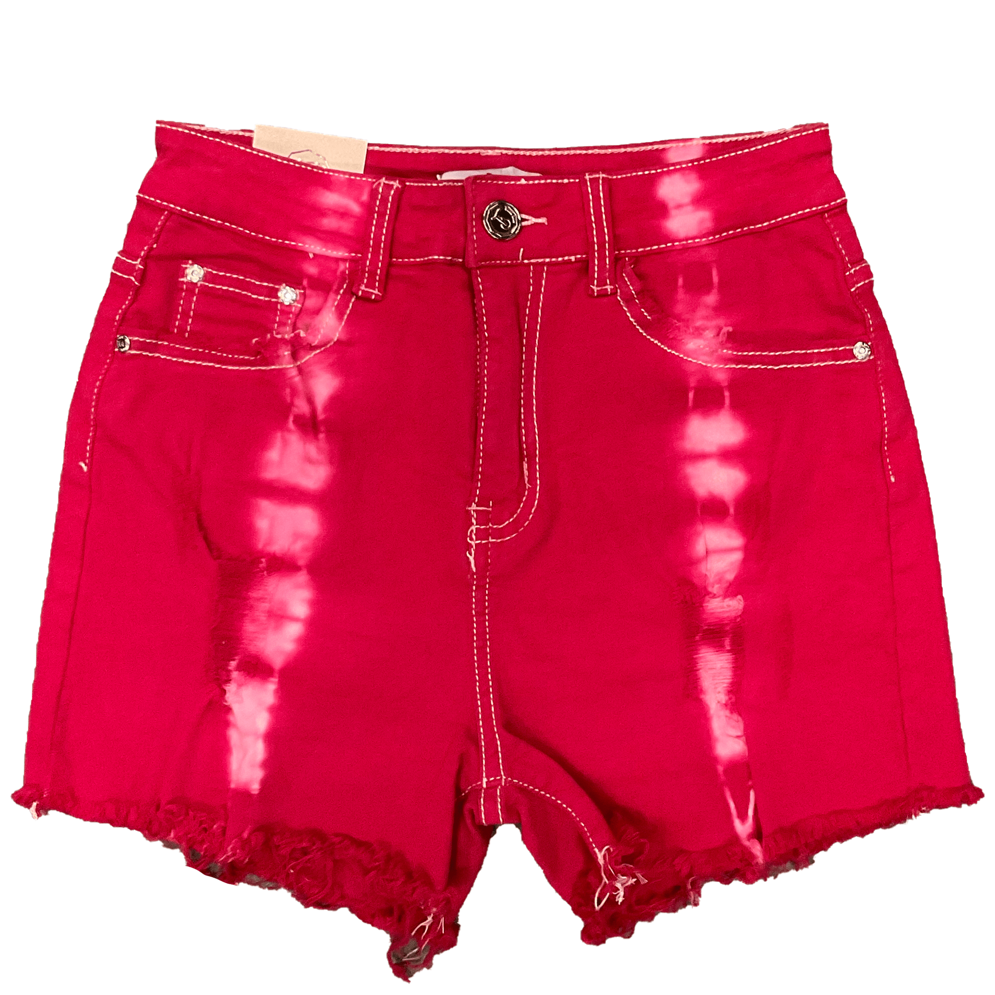 Mastermind315 S Deep pink dye  Distress shorts